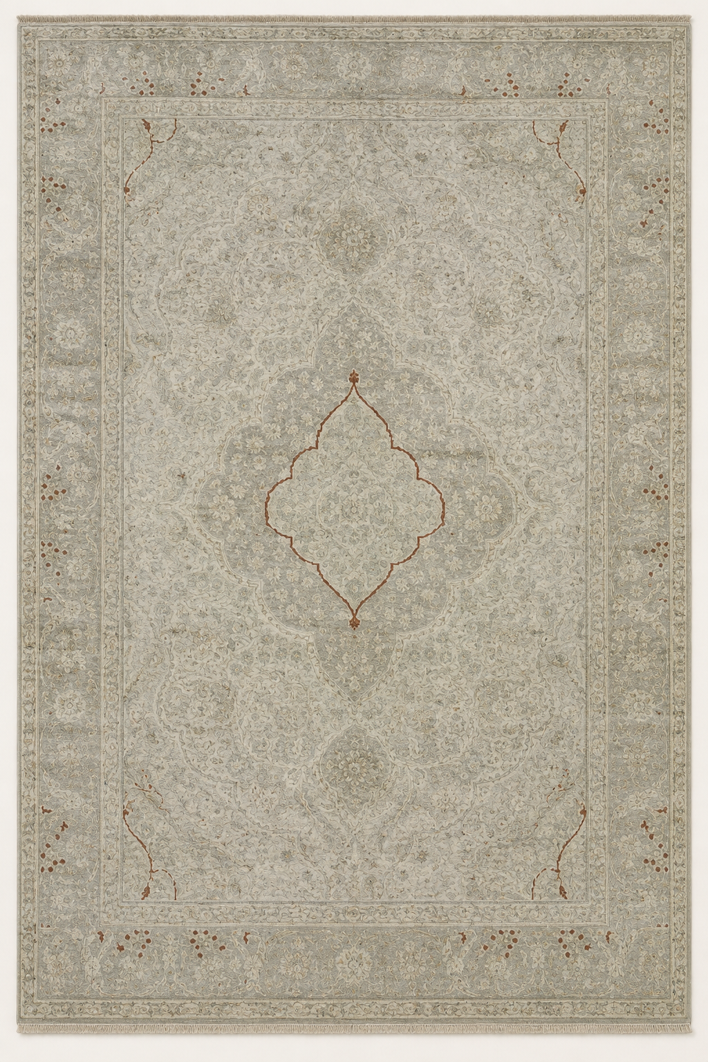 Fine Persian carpet pattern showing part-silk detail